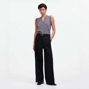 NWT Madewell True Black Size 10 The Harlow Wide-Leg Pant